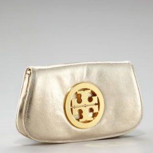 Tory Burch Gold Clutch/Shoulder Bag